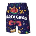 thumbnail image 6 of Uemuo Happy Mardi Gras Pattern Men's Swim Trunks Hawaiian Beach Bathing Suit Swimsuits Beach Quick-Dry Shorts with Pockets-XX-Large, 6 of 9