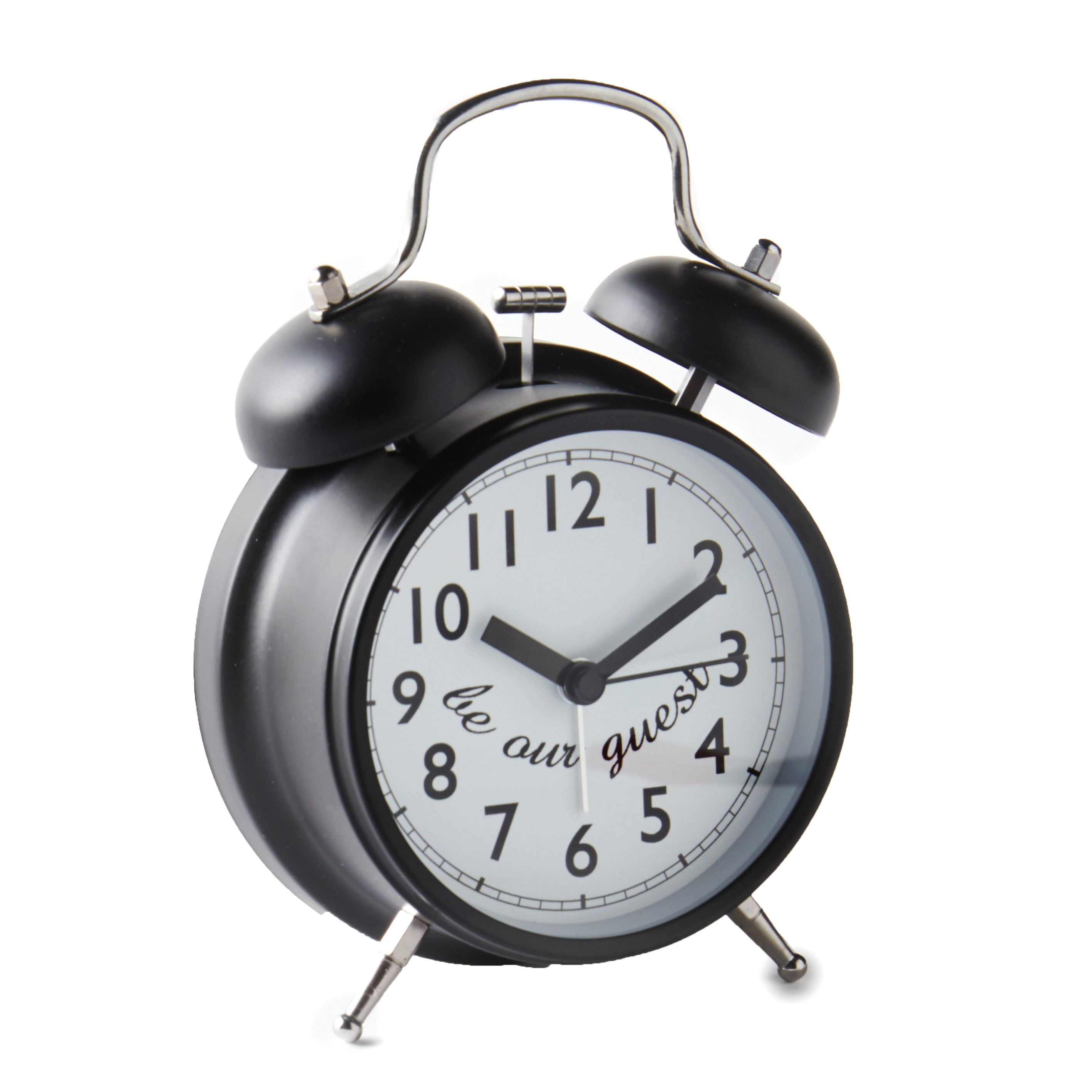Twin Bell Battery Operated Alarm Clock With 12 Hour Analog Display ...