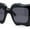 All Black, variant on Bubbly Hazy Cloud Shape Rectangle Funky Runway Sunglasses All Black
