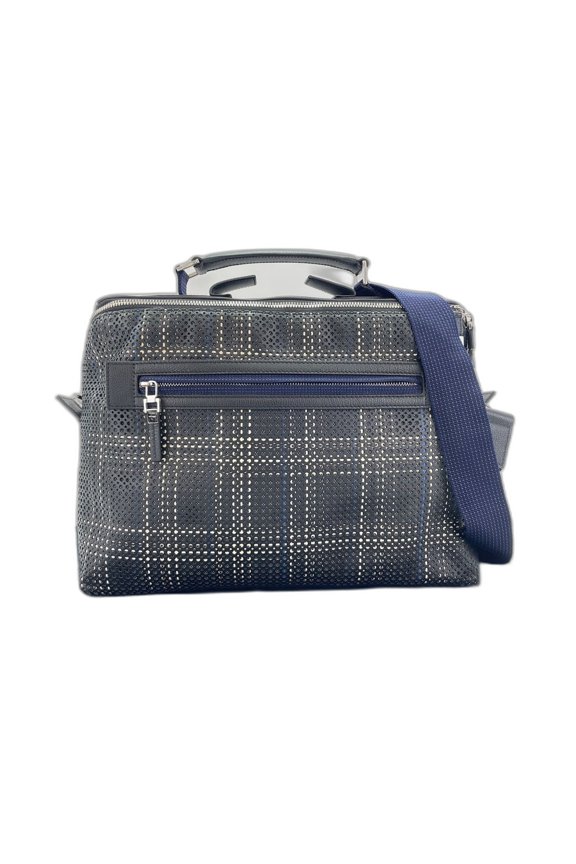 Pre-Owned Christian Dior satchel shoulder bag, perforated leather, black.