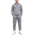 thumbnail image 3 of Two Piece Lounge Sets for Boys Long Sleeve Hooded Pullover Sweatshirt and Jogger Pants with Pockets Matching Sets Fall Winter Outfits, 3 of 10
