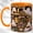 Orange, variant on Ghost Bookshelf Coffee Mug, Cozy Reading Mug, Ceramic 11 oz