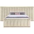 thumbnail image 3 of Meridian Furniture Amara Cream Velvet Queen Bed with Added Panels, 3 of 10