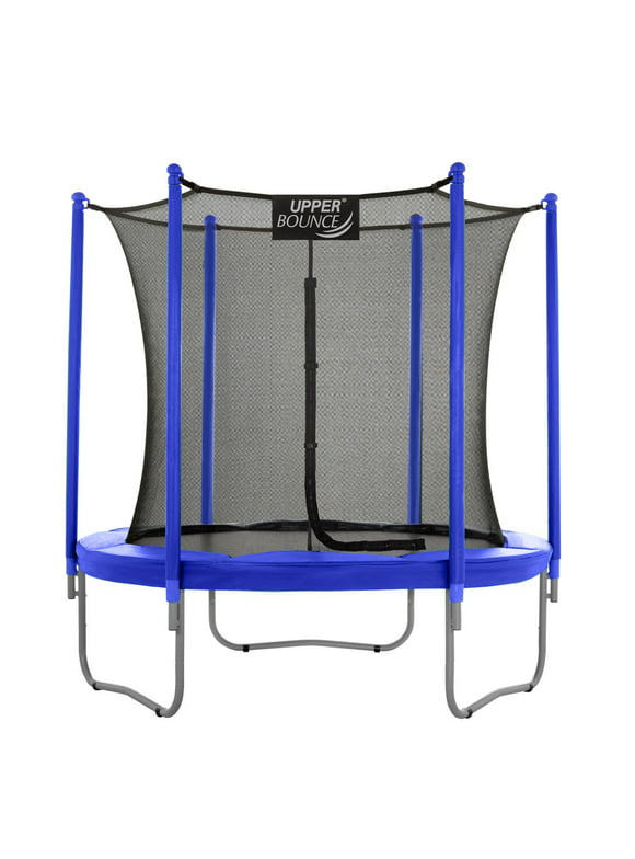 Machrus Upper Bounce 7.5 FT Round Trampoline Set with Safety Enclosure System : Backyard Trampoline - Outdoor Trampoline for kids - Adults