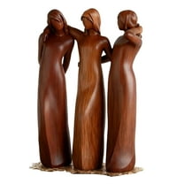 Imitation Wood-Carved Figurine Of Four Sisters, Heart-Shaped Crafts With Exquisite Craftsmanship, Natural Wood Texture And Unique Sisterhood Design, Decorative Home