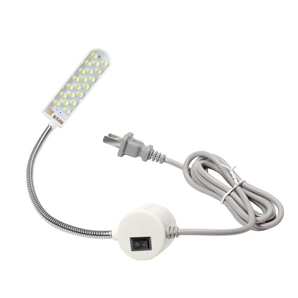 Graflsoa Magnetic Base LED Sewing Machine Light, 1W 20LEDs, AC110-245V, White Light, 1.4m Cable, PVC+Metal, Non-Waterproof, 2 Plug Options