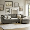 thumbnail image 6 of 108" Modern 4-Seater Sectional Modular Sofa Couch with Storage and Dual-Layer Cushions Light Gray, 6 of 9