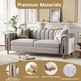 thumbnail image 5 of Rophefx Velvet Tufted Sofa Set,Classic Chesterfield Deep Seat Sofa Couch Set of 2 with Gold Legs,3 Seater& Loveseat Furniture Sofa for Living Room Bedroom Apartment Office,Silver Gray(67"+84.7"), 5 of 8