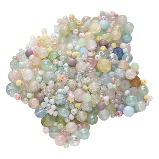 Kit para hacer joyas, accesorios de joyería DIY, pulsera DIY, cuentas de vidrio mixtas de 30 g Macarrones