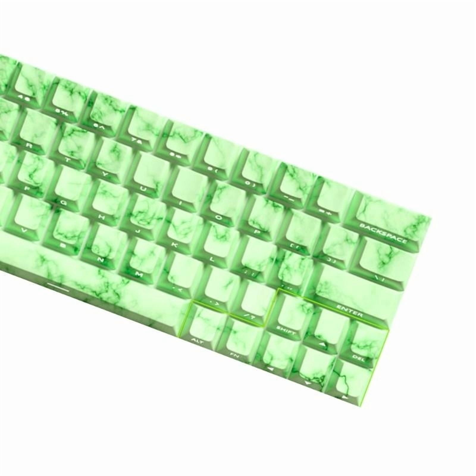 Emerald Theme Keycap Set Original PBT 64/74Keys Side Engraveds Translucents Keycaps for Gaming Mechanical Keyboards