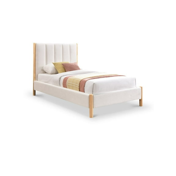 Meridian Furniture Kona Cream Fabric Twin Bed