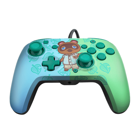 PDP Gaming Faceoff Deluxe+ Audio Wired Switch Pro Controller - Officially Licensed by Nintendo: Animal Crossing Tom Nook - Nintendo Switch, Lite & OLED