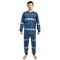 thumbnail image 3 of iHapHap Prints Blue Snowman Seamless Geometric Pattern Christmas Matching Pajamas Set(L,Men), 3 of 5