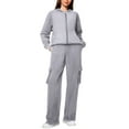 thumbnail image 3 of LEKODE Jogger Sets for Women 2 Piece Thermal Hoodies for Women Baggy Hoodie Long Sleeve Casual Tops for Women Fall Sweater Sets for Women Cute Tops for Women Womens Top Long Sleeve Light Ash XL, 3 of 6