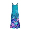 thumbnail image 4 of Generic Women's Summer Maxi Dress Casual V-Neck Sleeveless Bohemian Spaghetti Strap Floral Long Maxi Dress, 4 of 4