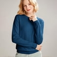 thumbnail image 2 of Sweaters for Women Long Sleeve Crew Neck Soft Warm Pullover Tops Lightweight Wool Knit Sweater,L, 2 of 9