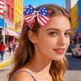 thumbnail image 5 of TOWED22 4th of July Bow Hair Clips Glitter Independence Day Hair Bow Clip Patriotic Red White Blue Bows,Hair Accessories for Parties(Watermelon Red), 5 of 7