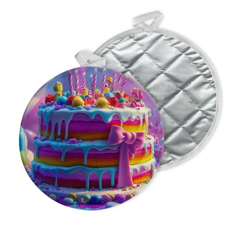 

2 PCS Pot Holders for Kitchen Potholders Sets with Hook for Oven Cooking Baking Multi-Layered Cake With Layers Of Different Colors