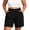 #01 Black 【Mix, Match & Rotate: Stock Up on Daily Colors】, variant on Women's Ruffle High Waist Bermuda Shorts, All-Day Comfort Elastic Waist Straight Leg Casual Shorts with Pockets & Side Slit Freedom of Movement for Travel Daily Wear | TruBelle,Navy 4XL