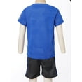 thumbnail image 4 of Manyakai Soccer Tracksuit Uniform for Boys Girls Kids Soccer Jersey Athletic T-Shirt with Shorts Blue 100, 4 of 7