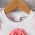 thumbnail image 6 of Caqnni Toddler Girls Summer 2Pcs Outfits Set, Cute Flower Short Sleeve T-Shirt and Pants (Gift Ready) Summer 2Pcs Gift Outfits Set 2Pcs Summer Playwear Beach Outfits 6-12 Months,Pink, 6 of 9