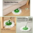 thumbnail image 7 of Eyliden Microfiber Spin Mop System with 2 Pads for Dry, Dust Floor Cleaning, Green, 7 of 7
