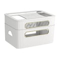 thumbnail image 4 of Router Rack Large Capacity Cord Arrangement Box Office Desktop Organizer Shelves White 2 Tier, 4 of 8