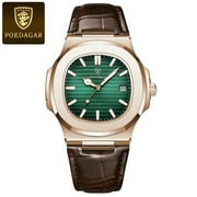Poedagar luxury man wristwatch business stainless steel quartz men watch waterproof luminous date Square men's watches clock box