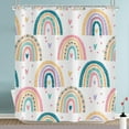 thumbnail image 2 of Rainbow Shower Curtain, Lovely Kids Rainbows Pattern Colorful Cute Cloud Sun Stars Cartoon Bath Curtains Waterproof Fabric with Hooks for Home Decor, 72Wx72H, 2 of 6