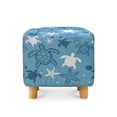 thumbnail image 2 of Jiueut Turtle Starfish Print Ottoman Slipcover, Breathable Footrest Sofa Slipcovers Washable Covers for Footstool with Stretch Bottom, 2 of 7