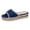 Blue, variant on Women's Boho Espadrilles Platform Beach Slides Sandals 2026 Summer Casual Ethnic Retro Stitching Suede Open Toe Chunky Footbed Slip on Dress Slippers for Woman Black Size 9