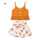 thumbnail image 2 of Jumpingount Elroy - 2 piezas de ropa para niños, pantalones cortos estampados para niñas, chaleco con botones en la parte con volantes conjuntos de ropa chocolate 90cm, 2 of 6