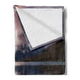 thumbnail image 2 of Driftwood Soft Flannel Fleece Throw Blanket, Driftwood on the Coast with Reflection of the Mountains in the Lake Digital Image, Cozy Plush for Indoor and Outdoor Use, 60" x 80", Redwood, by Ambesonne, 2 of 5