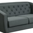 thumbnail image 4 of AC Pacific Mid-Century Modern Grey Polyester Tufted Tuxedo Arm Loveseat, 4 of 5