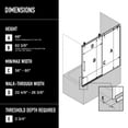 thumbnail image 2 of VIGO Hamilton 56 in. to 60 in. W&nbsp;x 68 in. H Aerodynamic Frameless Sliding Tub Door in Stainless Steel with Clear Glass-VG6049STCL6068, 2 of 9