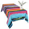 thumbnail image 2 of Colorful Striped Table Cloth Waterproof Tablecloths, Modern Rainbow Abstract Graffiti Art Tablecloth Dining Table Cover for Kitchen Party Tabletop Outdoor, Rectangle Tablecloth 54x108 Inch, 2 of 9