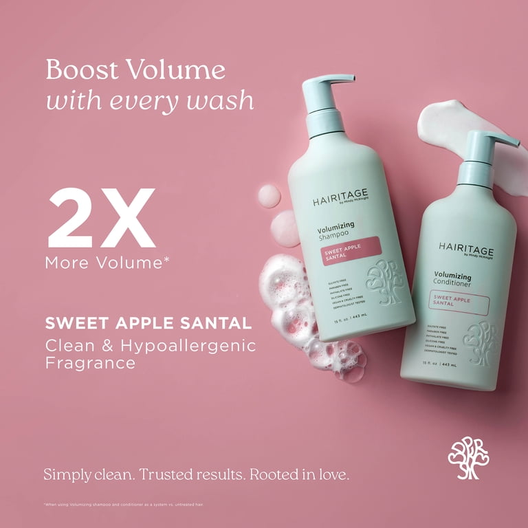 HAIRITAGE Sweet Apple Santal Volumizing Shampoo, 15 fl oz