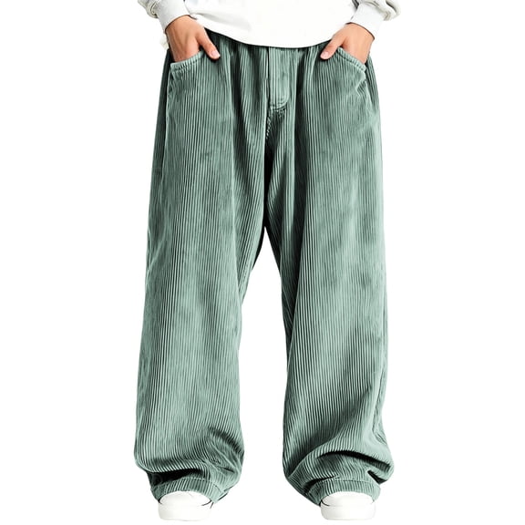 RUTAYY Men's Corduroy Pants Casual Comfort Straight Leg Solid Color Everyday Wear Durable Bottoms Business Fashion Playful Trousers