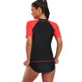 thumbnail image 3 of Traje de baño de manga corta KAIYANG Camiseta deportiva para natación negro S XL negro, 3 of 5