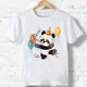 thumbnail image 3 of 2024 Camiseta de algodón con estampado de lazo y número 1-9 de panda de feliz cumpleaños para niños y niñas, divertida camiseta de dibujos animados para bebés, ropa de regalo para niños, 3 of 5