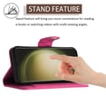 thumbnail image 5 of SaniMore Case for Samsung Galaxy S24 Ultra, PU Leather 3D Lattice Stylish for Girls Crossbody Lanyard Flip Kickstand Card Slots Cash Pocket Magnetic Clasp Full Protective Shockproof Wallet Shell, Rose, 5 of 9