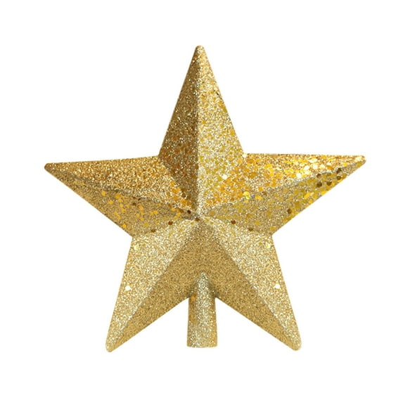 Tkrady Christmas Tree Topper, Glittered Gold Hallow Star Tree Topper for Mas Tree Decorations/Holiday Party Home Indoor Decororations (D)