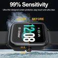 thumbnail image 4 of HSHDLDF Screen Protector for Fitpolo ID205L, Ultra Thin Full Coverage HD Hard PC Anti-Scratch Protective Case Shockproof Bumper Cover for Fitpolo ID205L ID205G VeryFitPro 1.3" Smart Watch Black, 4 of 7