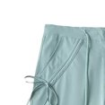 thumbnail image 3 of Kmdttou Women Wide Leg High-Waist Lace-Up Drawstring Straight Leg Cargo Belt Pocket Pants, 3 of 4