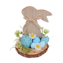 Easter Bunny Wooden Table Centerpiece Signs, Easter Egg Ornaments, Easter Decorations for the Home, Rustic Tiered Tray Farmhouse Decor for Gifts