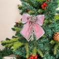 thumbnail image 2 of Velvet Christmas Bows for Christmas Tree Decorations Door Wreath Garland Bow Ornaments, for Gift Wrapping Wedding Home Holiday Party Decor (Pink), 2 of 6