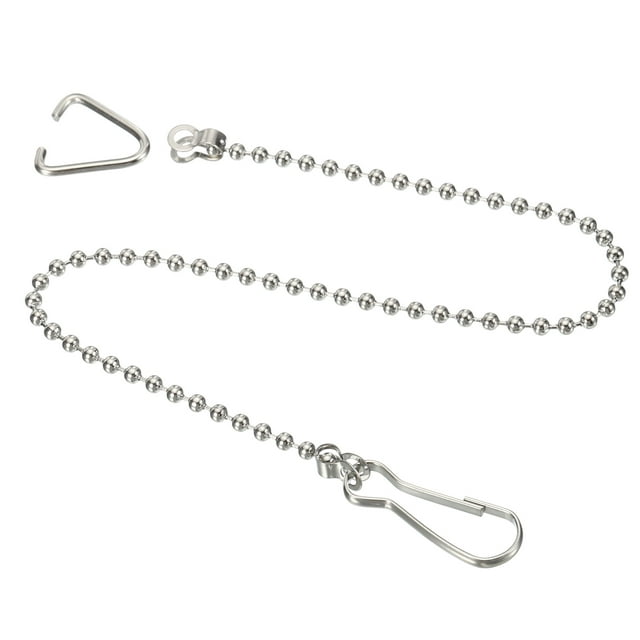 Uxcell Levier de Poignée de Toilette 9,84 Pouces Remplacement à Bille Flappers Chaîne Acier Inoxydable Ton Argent 3 Pcs