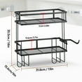 thumbnail image 6 of Over the Toilet Storage, Campomy 2 Tier Bathroom Organizer Over the Toilet Storage Shelf Metal with Adhesive Base and Hooks, 6 of 9