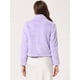 thumbnail image 4 of Abrigo mullido de piel sintética con solapa de muesca y chaqueta recortada para mujer Otoño Invierno Púrpura M, 4 of 6