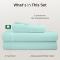 thumbnail image 4 of California Design Den 400 Thread Count 100% Cotton Sateen Twin Sheet Set - Seafoam, 4 of 10